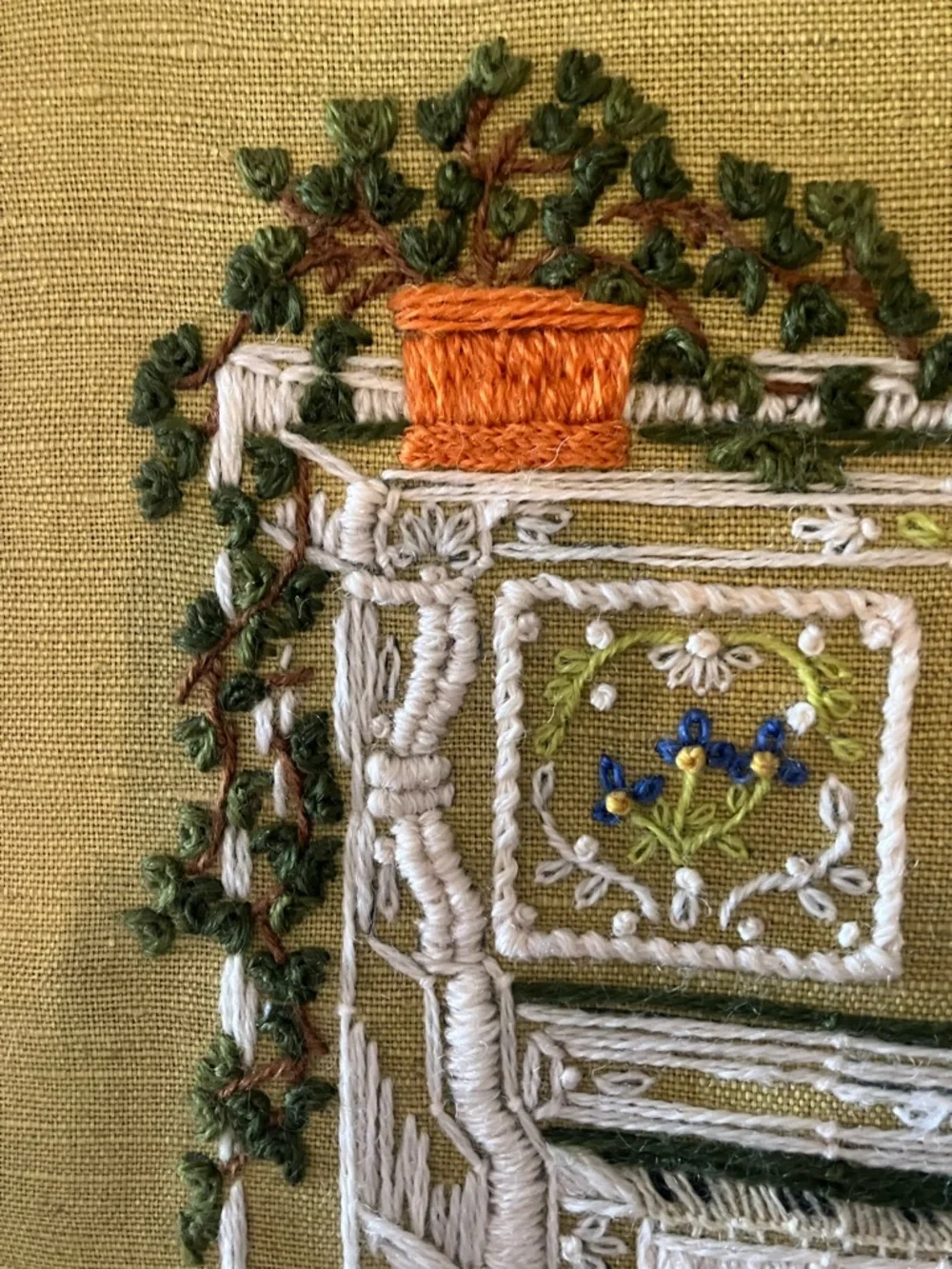 Girl playing piano stitched piece. Framed art. - Picture 2 of 13